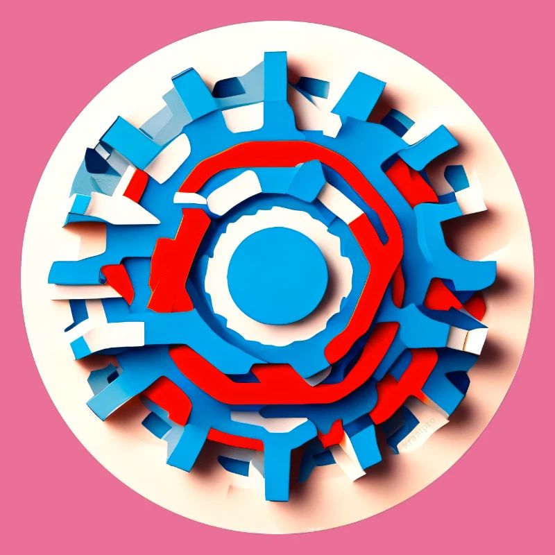 Roue dentée psychédélique abstraite