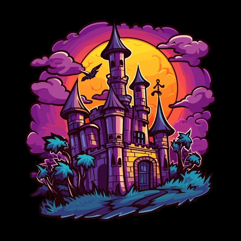 Halloween Haunted Castle Clipart