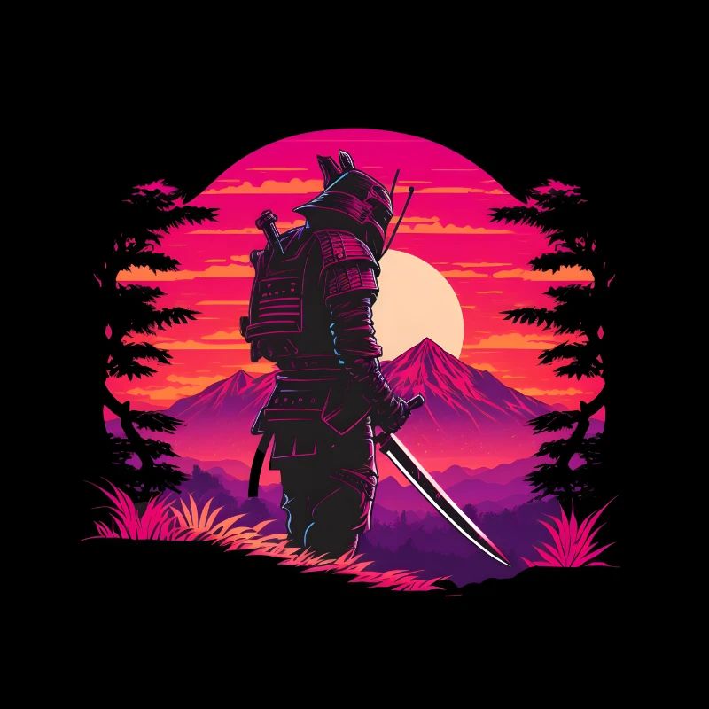 Samouraï de science-fiction Synthwave