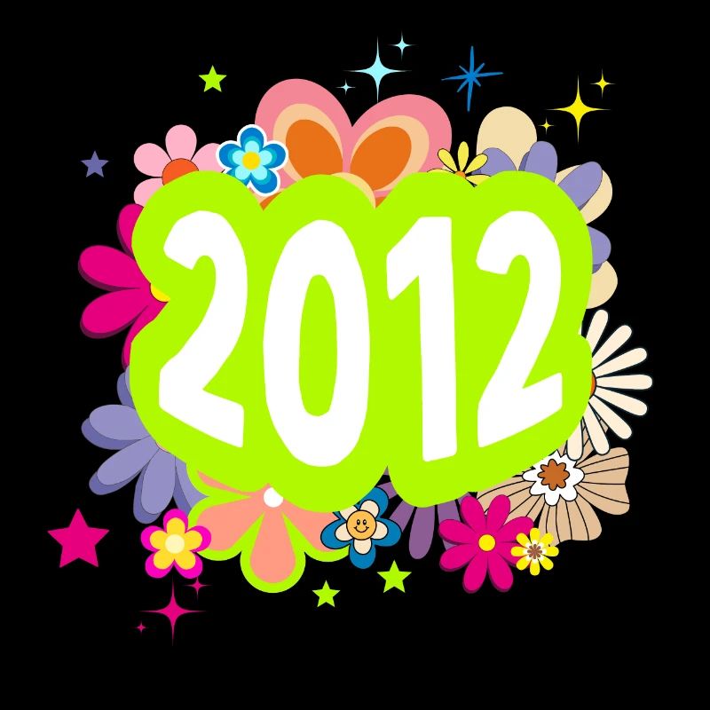 Année 2012 anniversaire Groovy floral