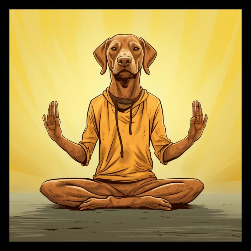 Yoga Dog Comic Style