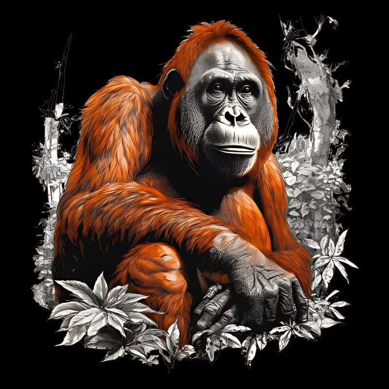 Orangutans live in Borneo and Sumatra