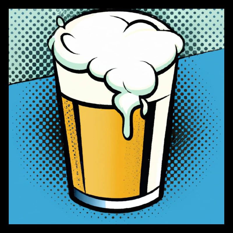 Comic Bier mit Schaumkrone gegen den Durst