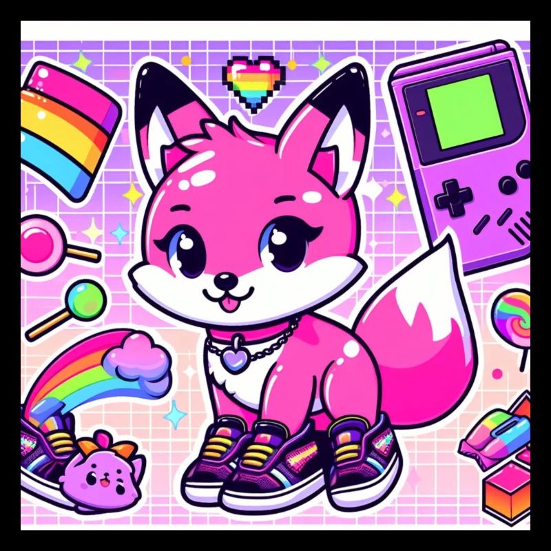 Kawaii Retro Gaming Fox