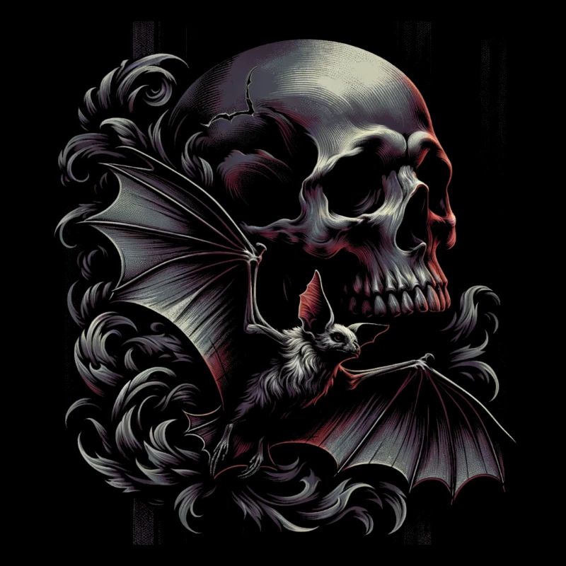 Crâne et chauve-souris
