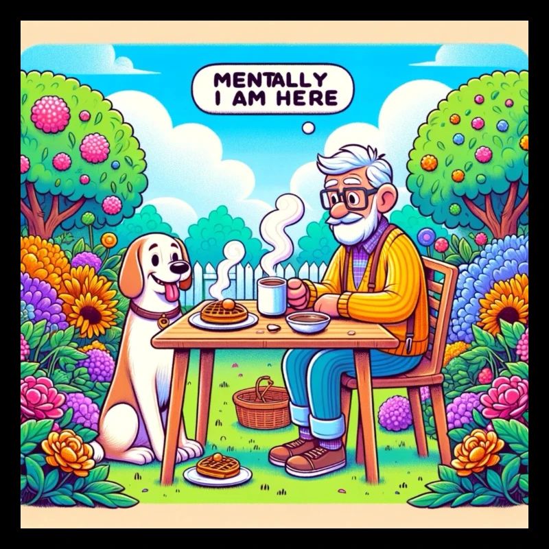 Friedlicher Großvater - mentally I am here
