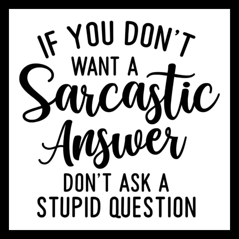 DONT ASK A SARCASTIC QUESTION