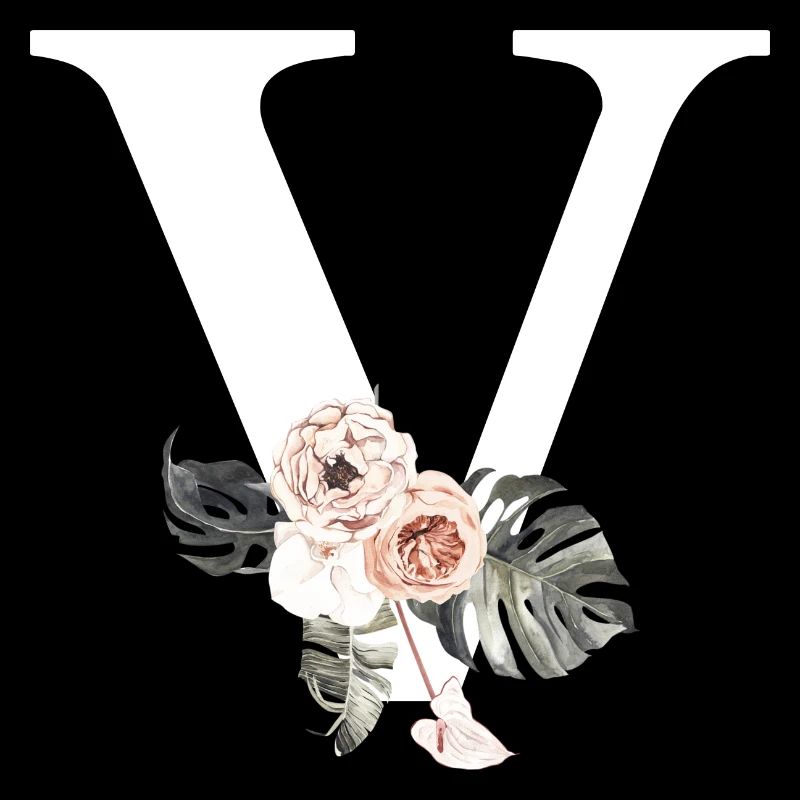 Tropical Floral V Letter