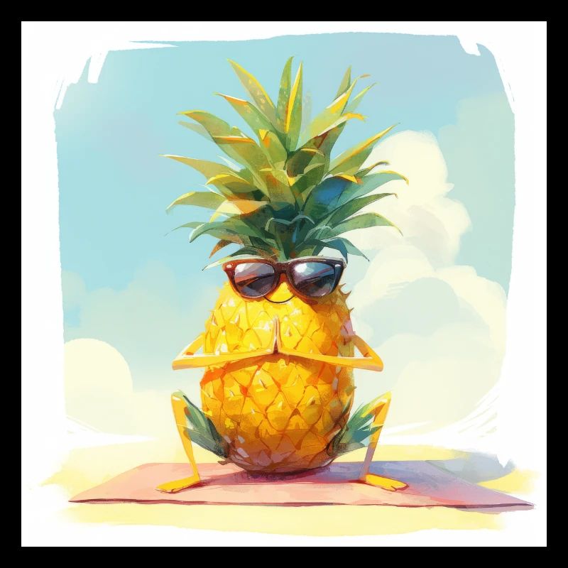 Ananas drôle faisant du yoga