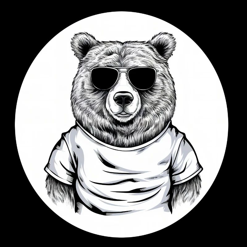 Bear, cuddly bear with sunglasses