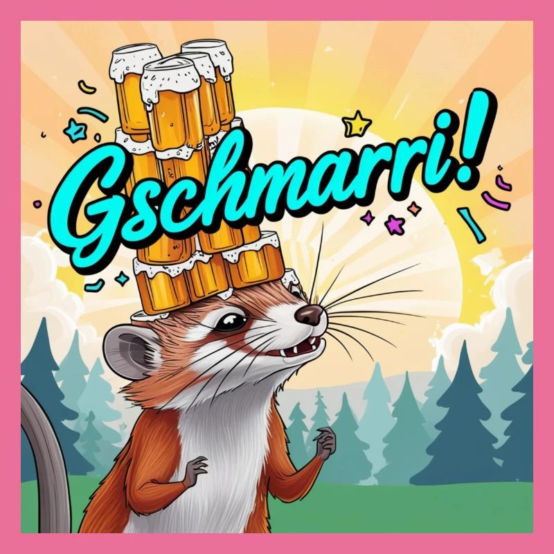 Gschmarri ! Wiesel mit Bier