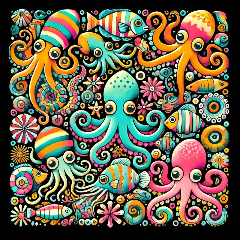 Squid Pattern, Love Ocean Animals