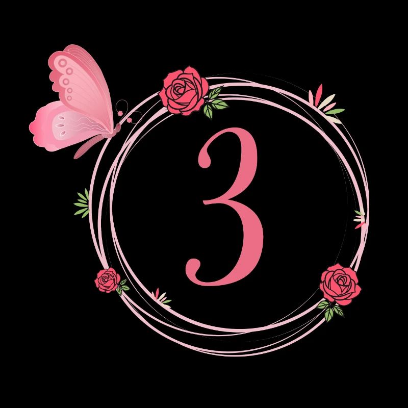 3e anniversaire papillon et fleurs fillettes