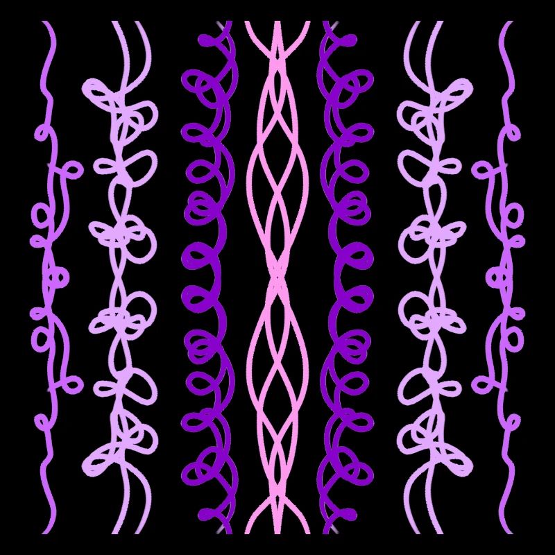Décorations violettes et roses