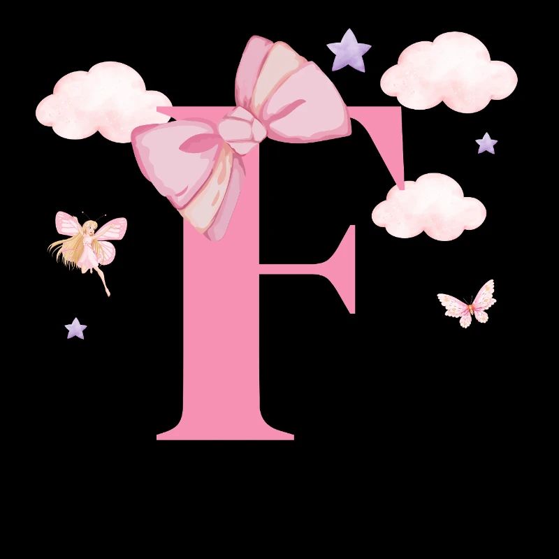 Buchstabe f rosa Wolken