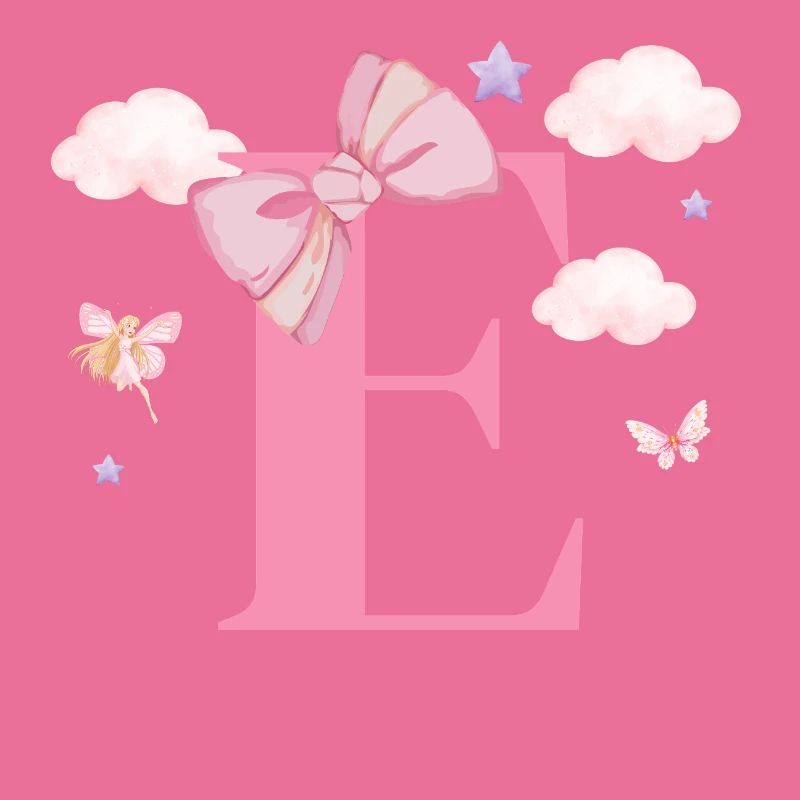 Buchstabe e rosa Wolken