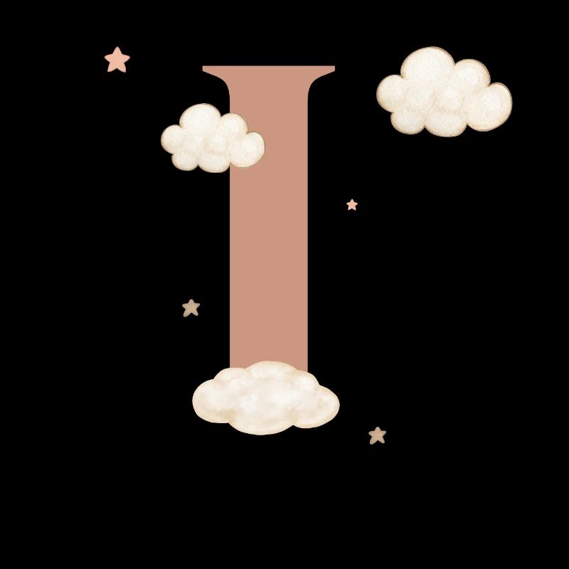 Lettre i nuages étoiles