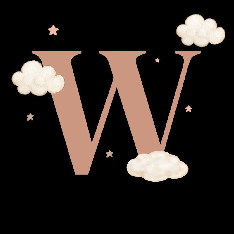 Letter w clouds stars