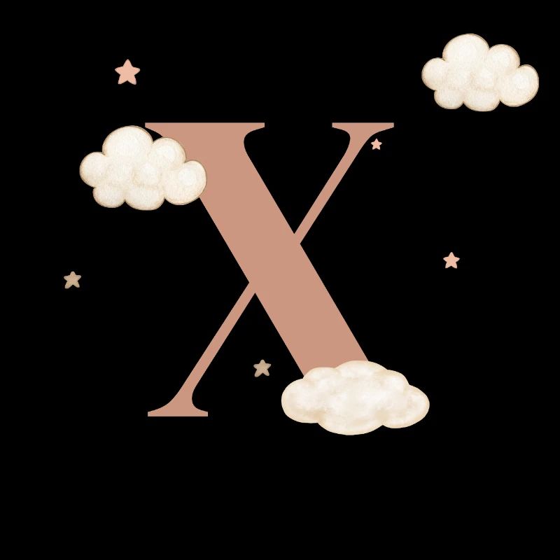 Lettre x nuages étoiles