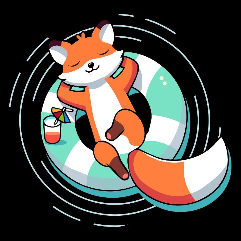 Relaxed fox in the pool – summer & lightness