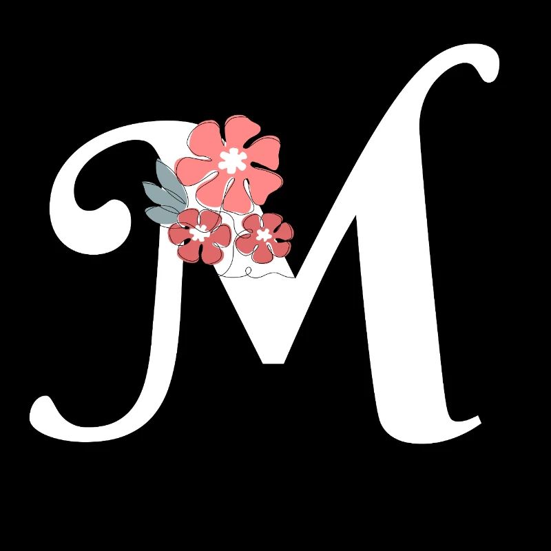 Buchstabe m minimalistische Blumen