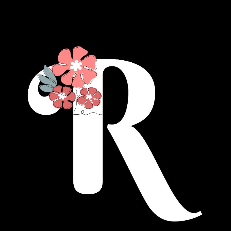 Buchstabe r minimalistische Blumen