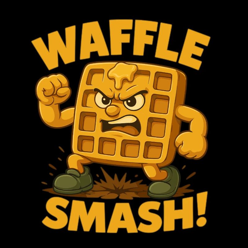 Waffle Smash Drôle Petit-déjeuner Nourriture Jeu de mots