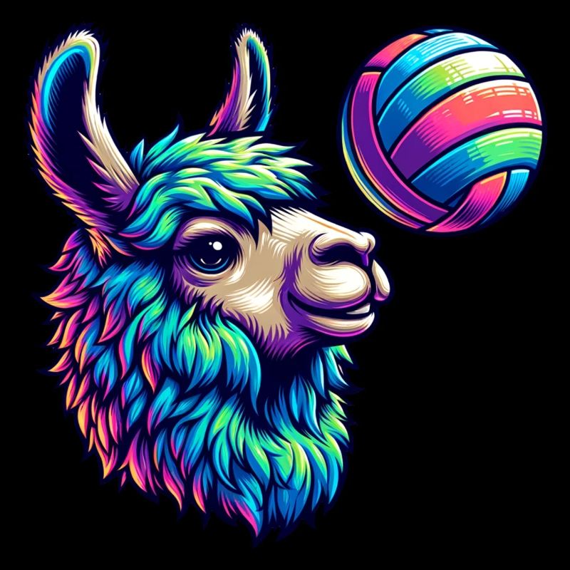 Lama coloré avec illustration de boule