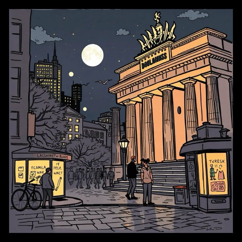 Brandenburg Gate at Night Souvenir