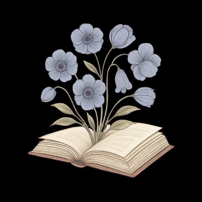 Buch - blaue Blumen