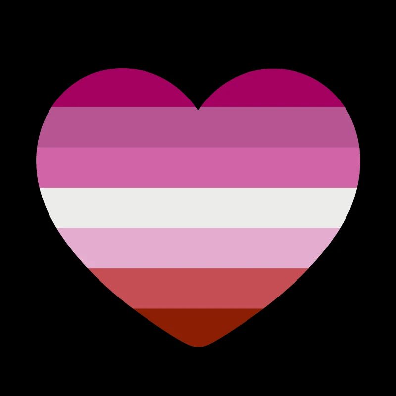 Coeur aux couleurs du drapeau lesbien