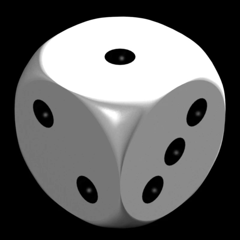 White die 1 2 3