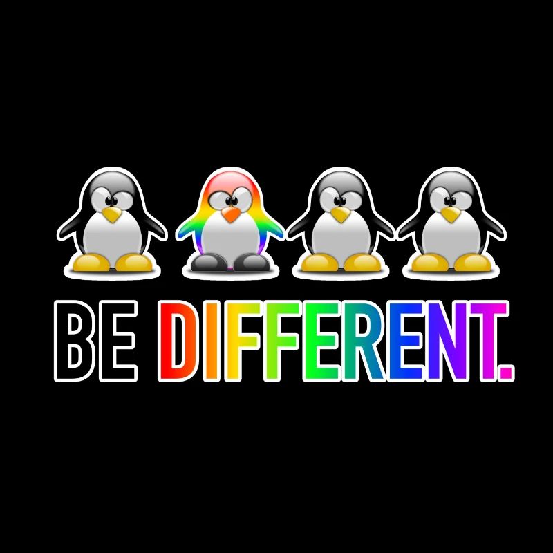 Be Different LGBT Penguin Gay Pride CSD Cartoon