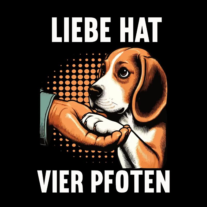 Liebe hat Vier Pfoten Beagle Beaglebesitzer Hund