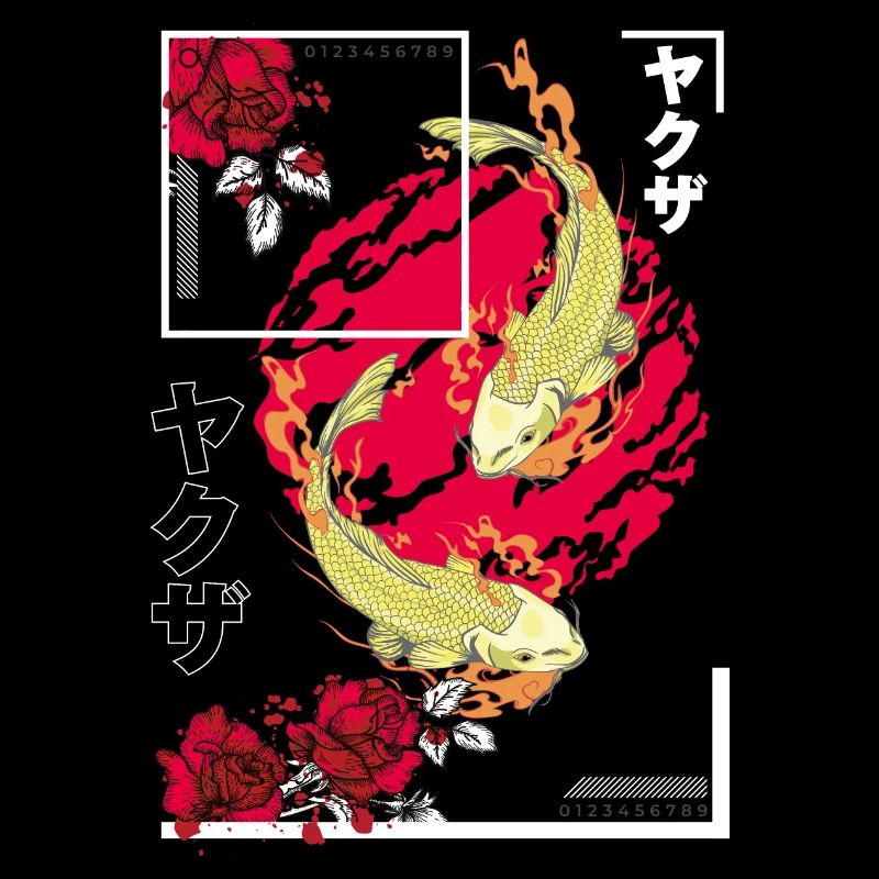 Japanese Art Style Koi Fish