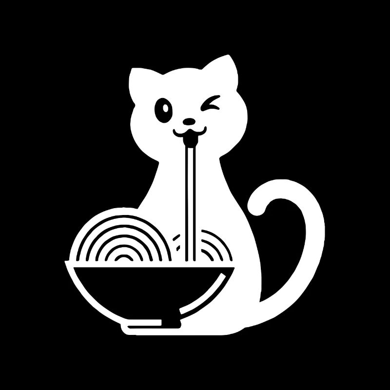 Soupe de nouilles japonaises Ramen Cat