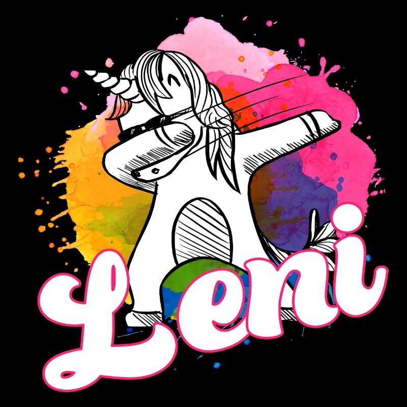 LENI - Schöner Name mit dabbing Einhorn