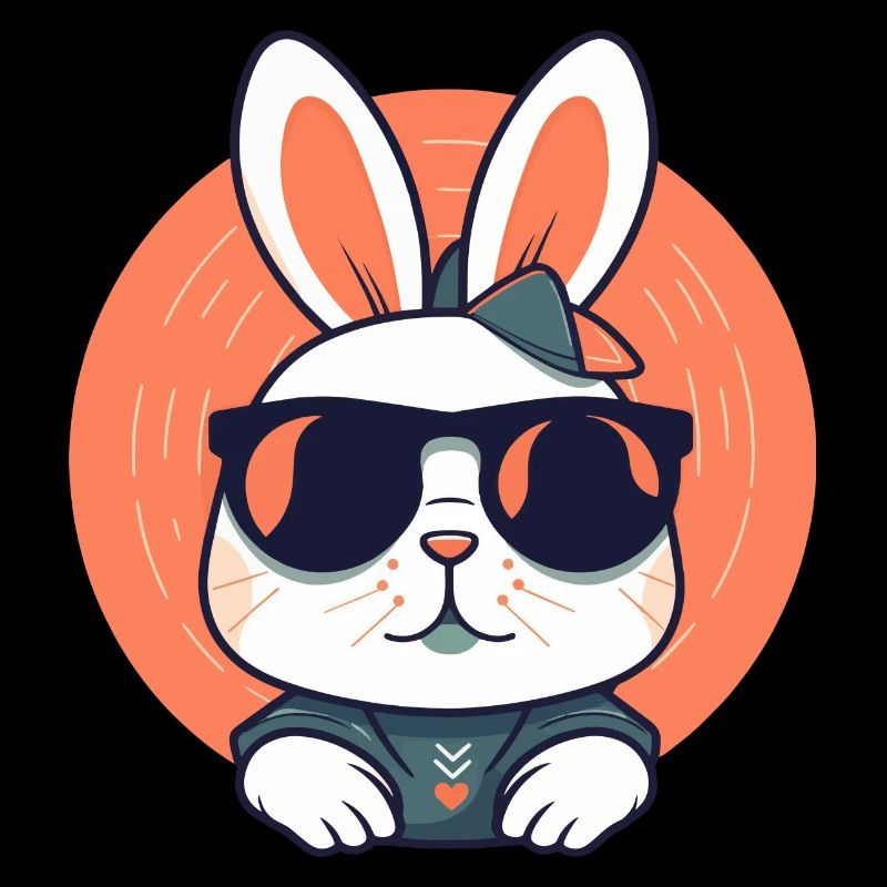 Rabbit with sunglasses, rabbit, bunny