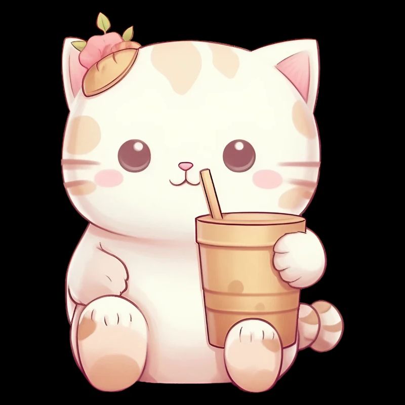 Katze im Bubble-Tea-Zauber