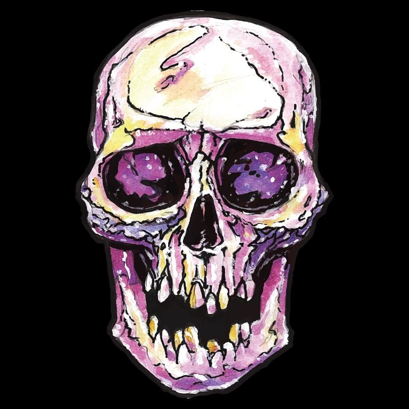 Totenkopf mit Lila Farbe