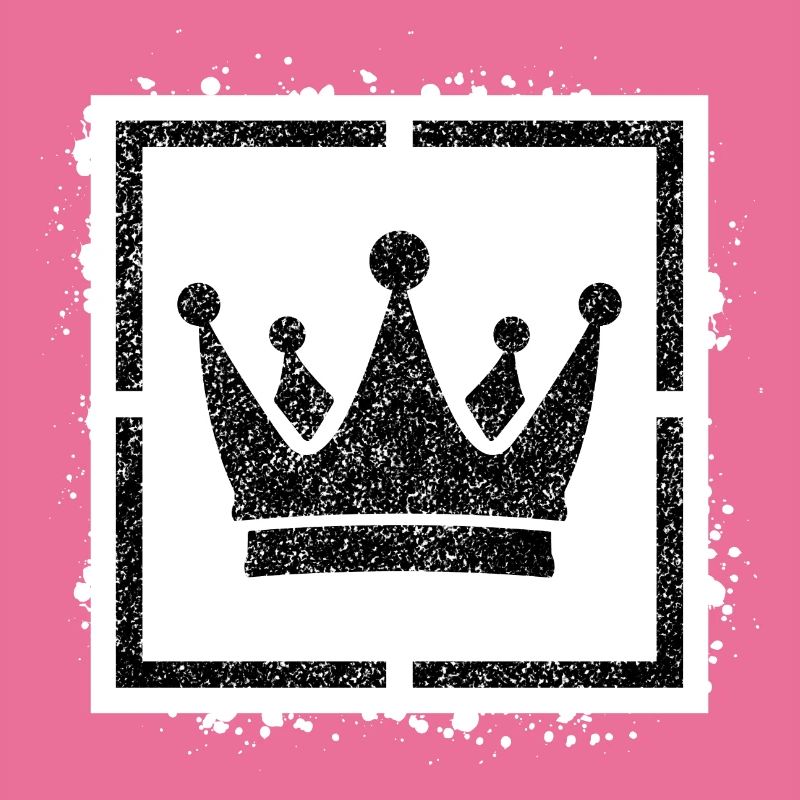 Sponge stencil Crown inside square