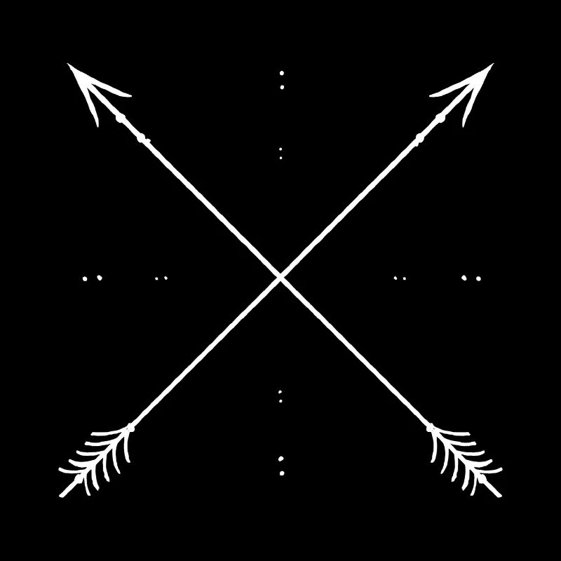 Arrows crossed geometric direction white