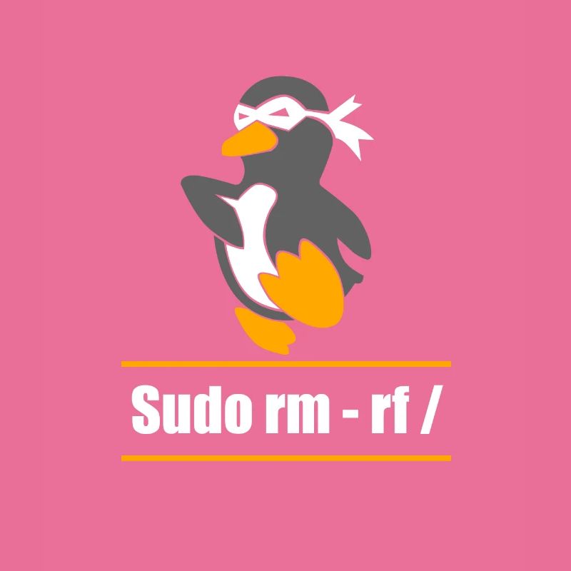 Tux Linux Pinguin Sudo Rm Rf Computerfreak Hacker