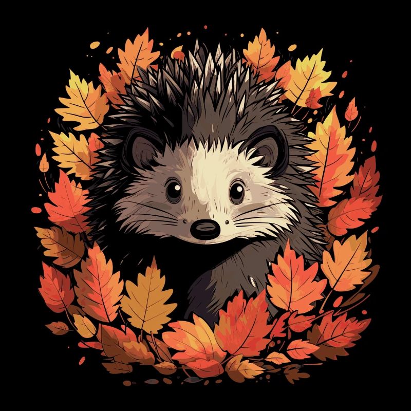 Motif d’automne hérisson