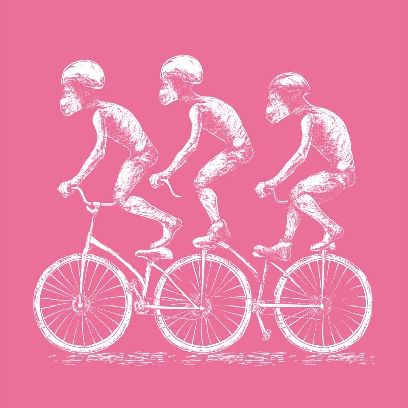 Bicyclette // Singe à vélo (blanc)
