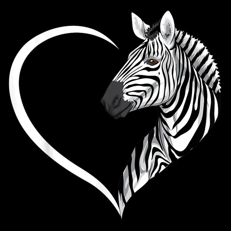 Zebra Heart Silhouette