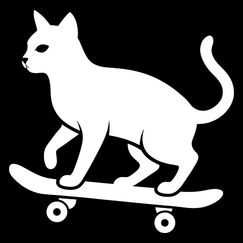 Coole Katze Skateboarder Silhouette Minimalistisch