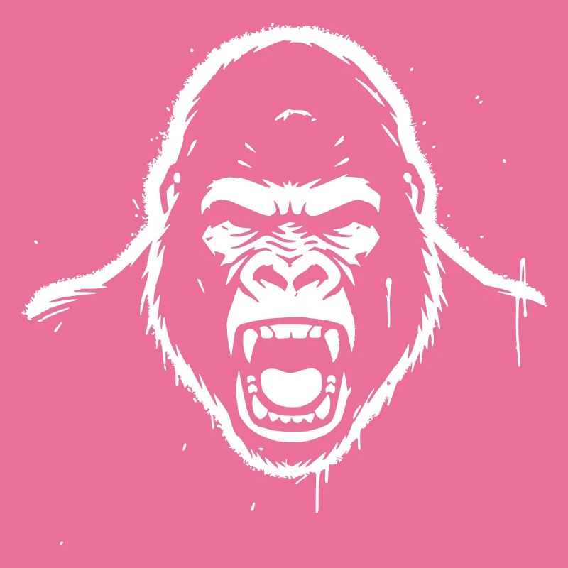 Furious Gorilla Stencil Grunge vector_path12