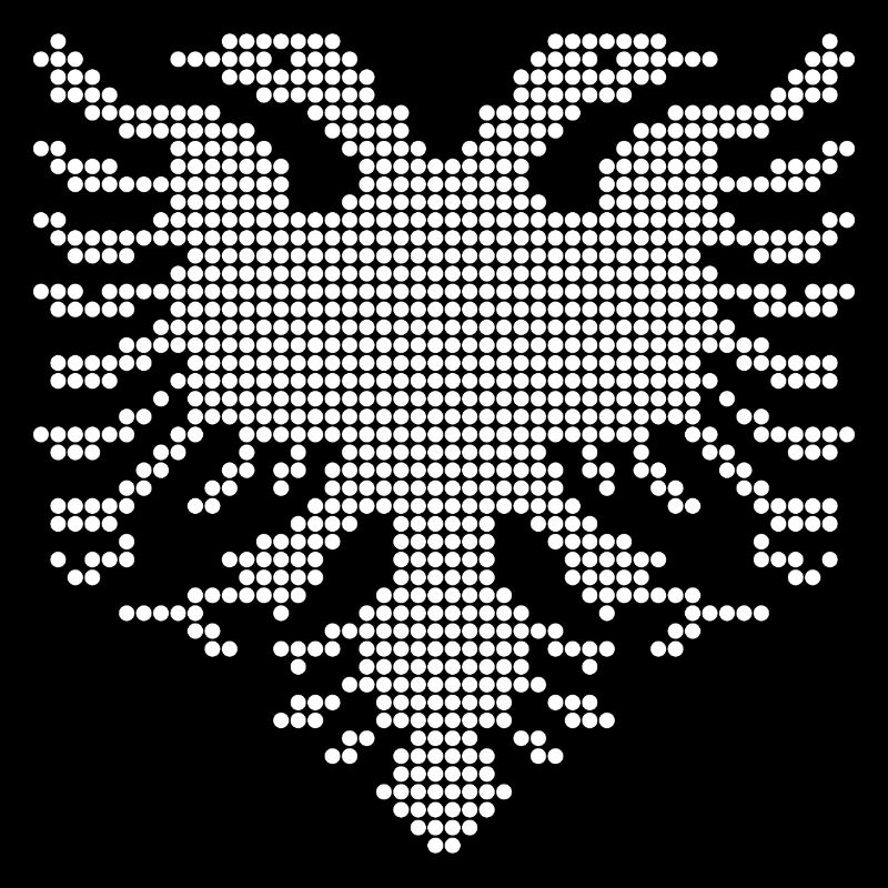 Albanisches Doppelkopf-Adler-Dotwork-Emblem