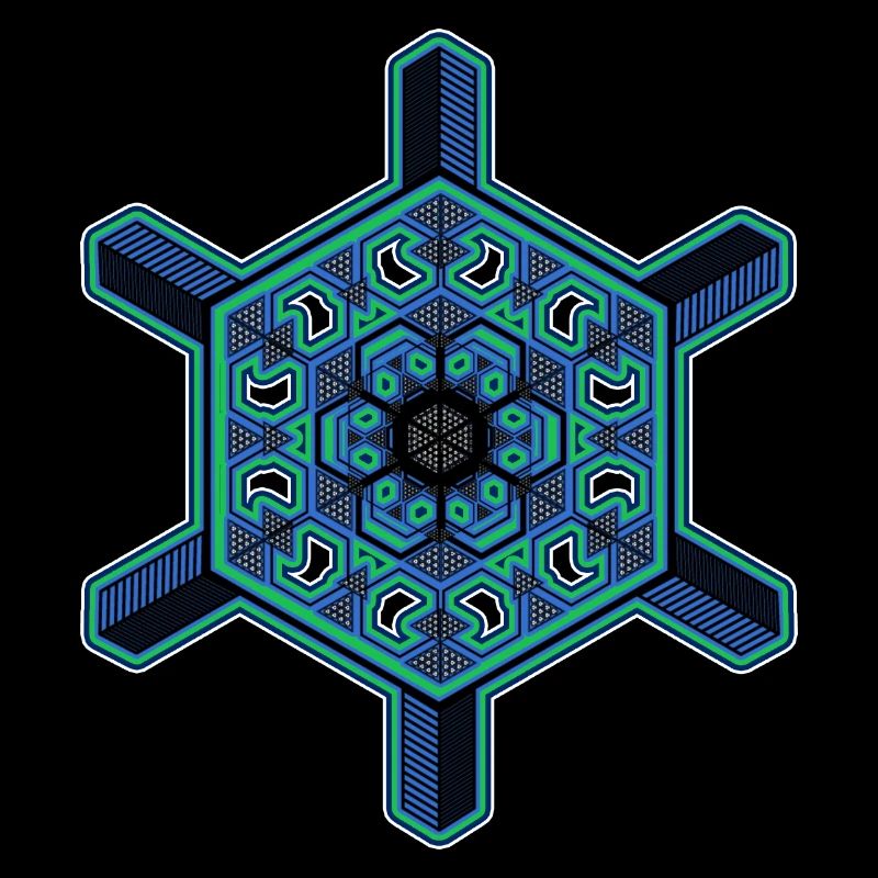 Mandala psychédélique LSD Pattern Goa Party Acid